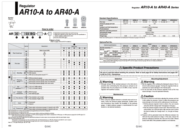Bộ điều áp khí nén SMC AR30-03-D